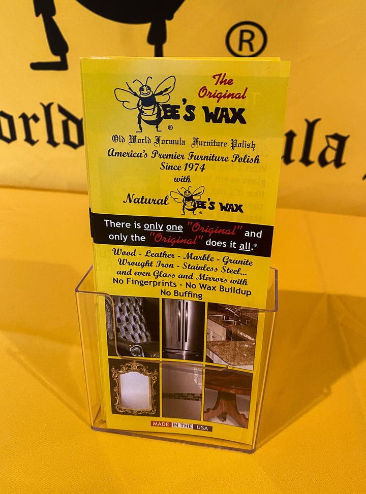 The Original BEE'S WAX FURNITURE POLISH > Acrylic Brochure Holder with 50 Brochures